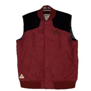 Rocawear Men's Burgundy and Red‎ Gilet XL